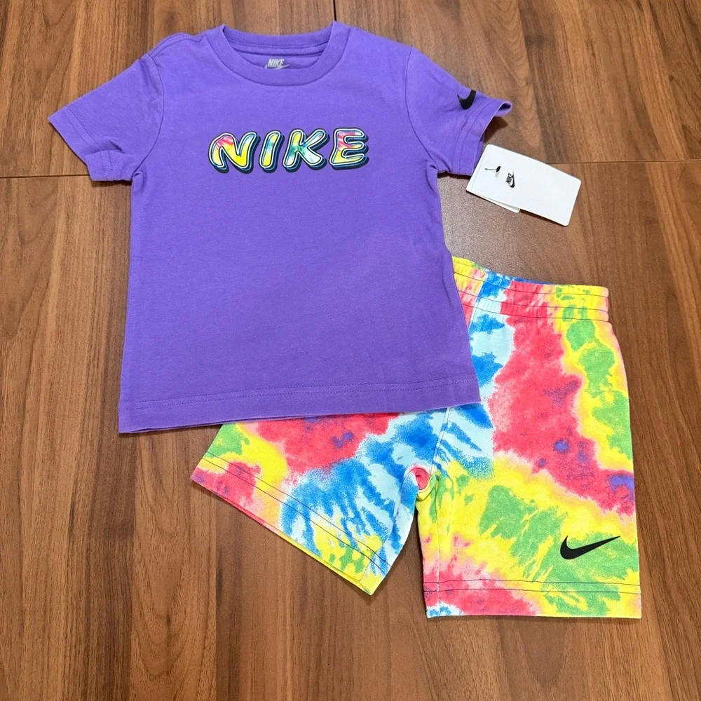 Nike Boys 2 Piece Outfit Tee and shorts Matching Set Size 3T NEW - Picture 1 of 7